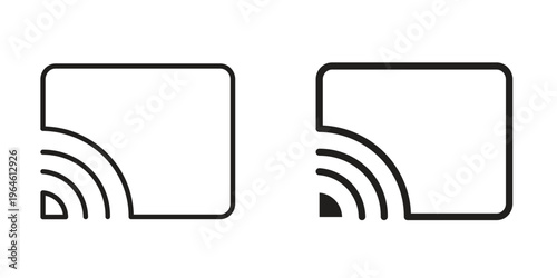 Screencast icons Black symbol on transparent background. EPS10