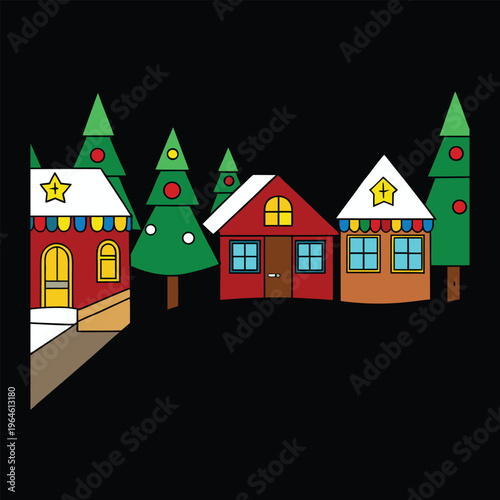 A quiet town street blanketed in fresh winter snow, lined with cozy houses and glowing streetlights. Frosty air, soft footsteps, and a peaceful hush create a calm, magical scene.
