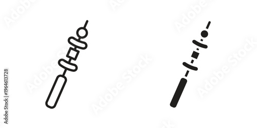 Skewer icons Black symbol on transparent background. EPS10