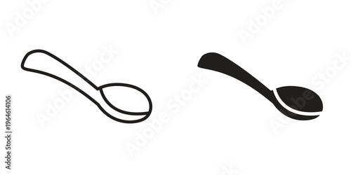 Spoon icons Black symbol on transparent background. EPS10