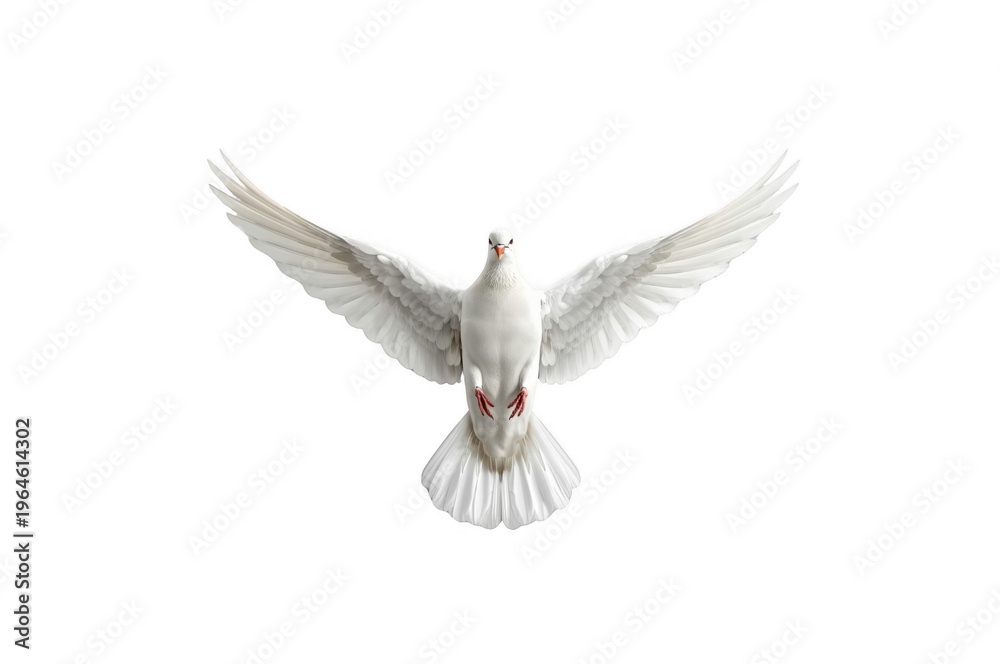 Obraz premium White dove flying representing peace freedom and spirituality