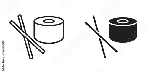 Sushi icons Black symbol on transparent background. EPS10