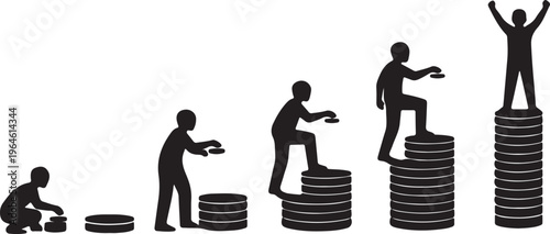 Money Consolidation and Wealth Building Silhouette