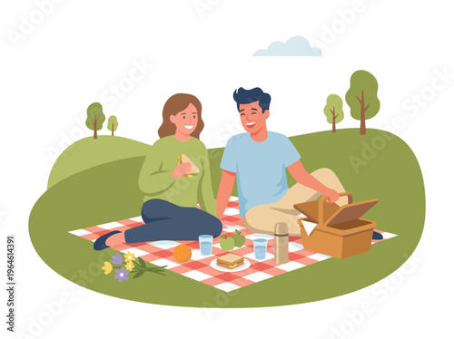 Couple Enjoying a Picnic in the Park.
