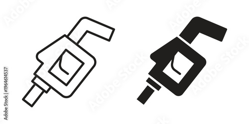 Fuel icons vector silhouette set. thin line icon pack.