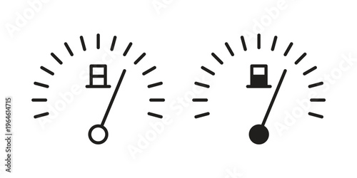 Gauge icons vector silhouette set. thin line icon pack.