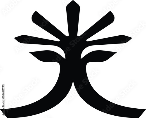 Ancient mystical symbol with eight pointed extensions