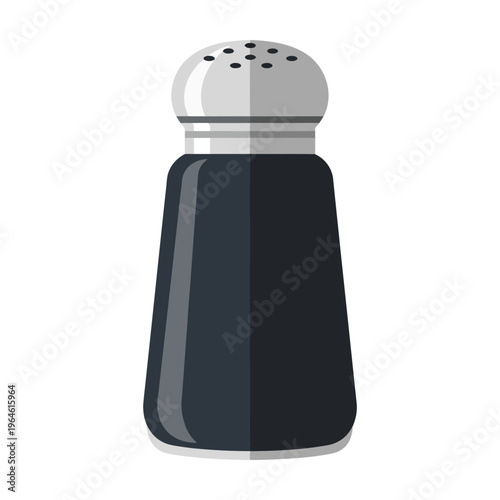 Black Pepper Shaker Vector Illustration for Kitchen Seasoning and Dining