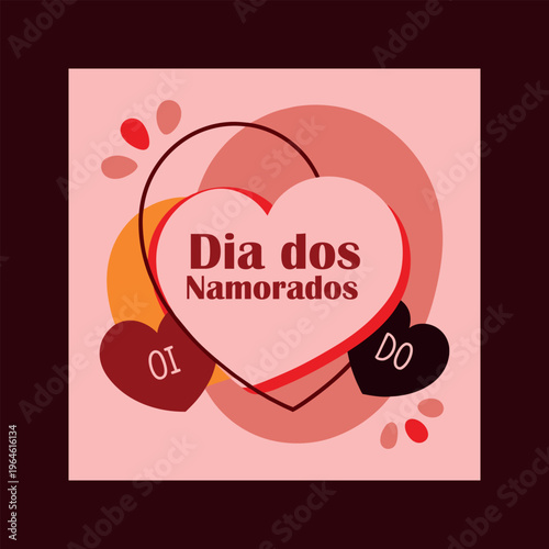 Heart design with dia dos namorados text