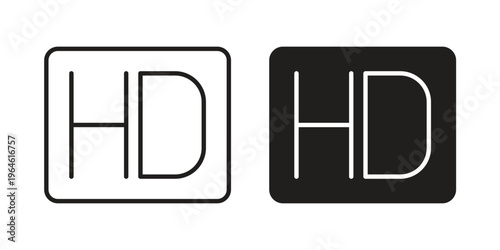 High definition icons vector silhouette set. thin line icon pack.