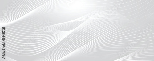 Abstract white wave background with smooth flowing lines, minimal modern design and soft elegant texture backdrop