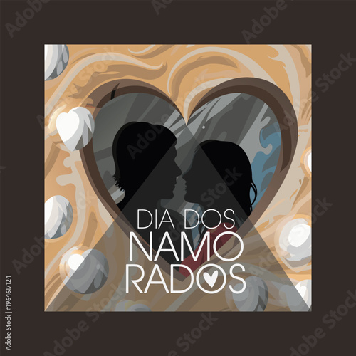 A heart with the words dia dos namorados on it