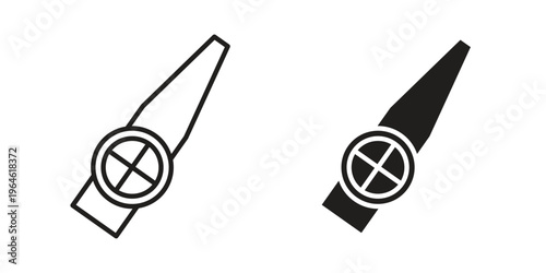 Kazoo icons vector silhouette set. thin line icon pack.