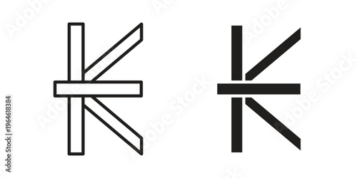 Kip icons vector silhouette set. thin line icon pack.