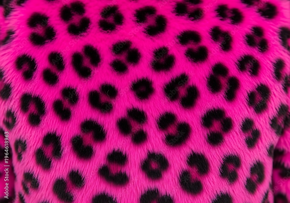 Obraz premium Vibrant pink leopard print pattern close up with dark spots
