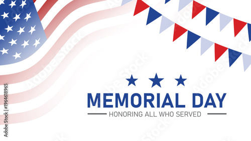 Memorial Day patriotic background illustration America Honoring All Who Served