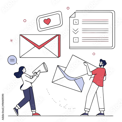 People sending and receiving messages