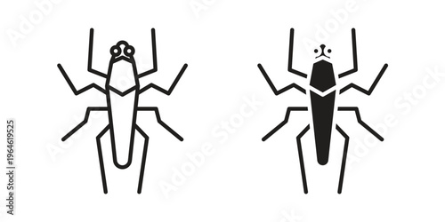 Locust icons vector silhouette set. thin line icon pack.
