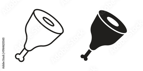 Meat icons vector silhouette set. thin line icon pack.