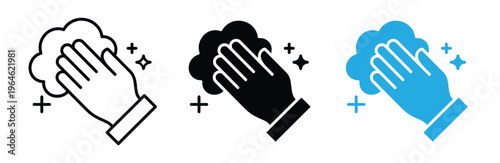 Hand Washing Icon Set for Hygiene and Cleaning Concepts in Various Formats