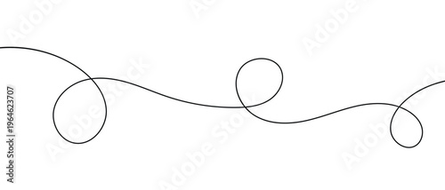 abstract creative black curly line design for banner background.