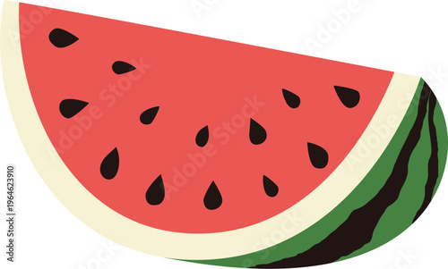 Half moon shape watermelon slice