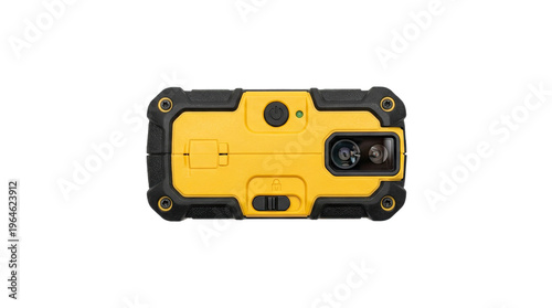 Self leveling cross line laser level tool isolated on white background