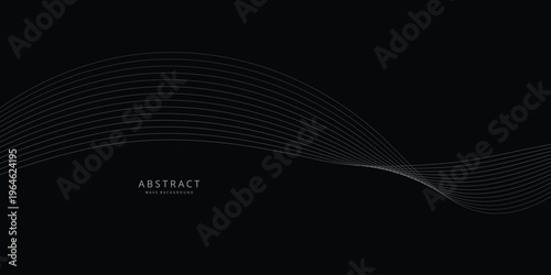 abstract creative blend wave line design on dark.