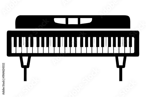 digital piano silhouette illustration for music instrument performance and electronic keyboard design