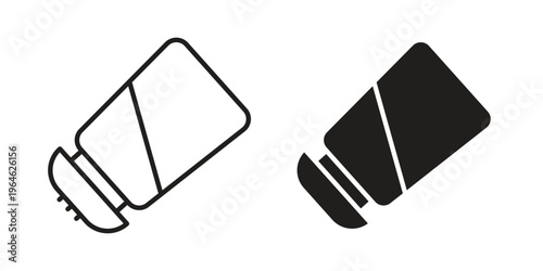 Salt shaker icons vector silhouette set. thin line icon pack.