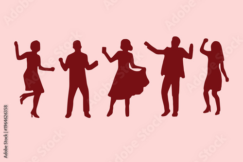 Fotografie Modern dancing silhouettes representing celebration and social events, perfect for party design