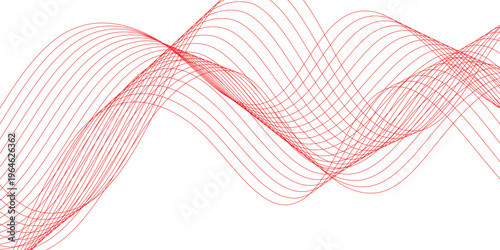 abstract creative red wave curve line design background vector illustration.