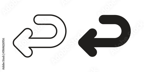 Send back icons vector silhouette set. thin line icon pack.