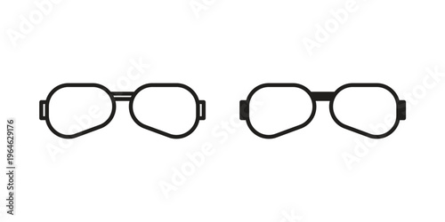 Sunglasses icons vector silhouette set. thin line icon pack.