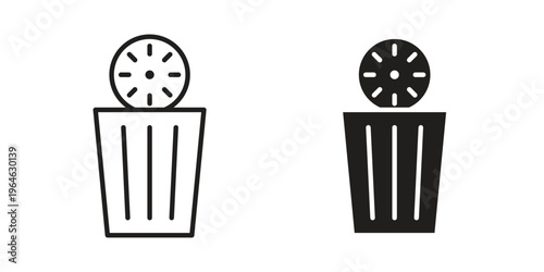 Time waste icons vector silhouette set. thin line icon pack.