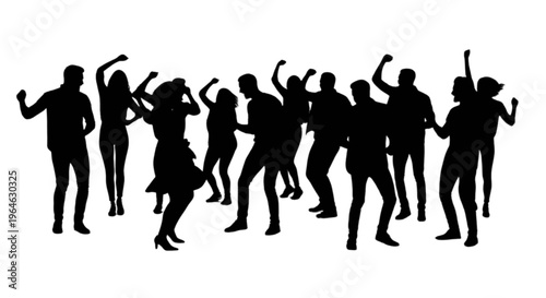 Group of people dancing together in a celebratory manner