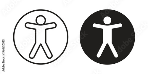 Universal access icons vector silhouette set. thin line icon pack.