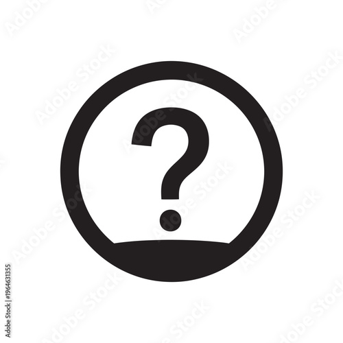 Bold black question mark symbol within a circle, representing uncertainty, inquiry, problems, or seeking answers