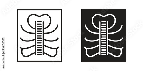 X ray icons vector silhouette set. thin line icon pack.