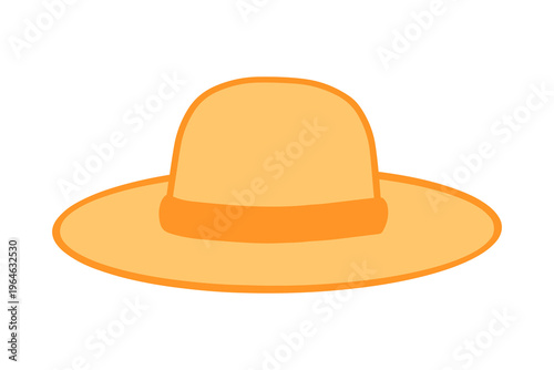 Vector illustration of an orange women's hat Основные RGB