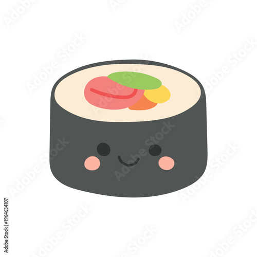 Food fish futomaki vector with illustration sushi restaurant for rice cartoon japanese. Menu asian isolated with food meal salmon for green cuisine seafood. White japan food with black illustration