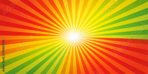 Bright abstract rainbow background with sun rays