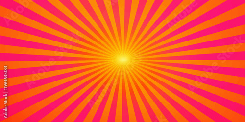 Bright abstract sunburst background with rays and warm colors