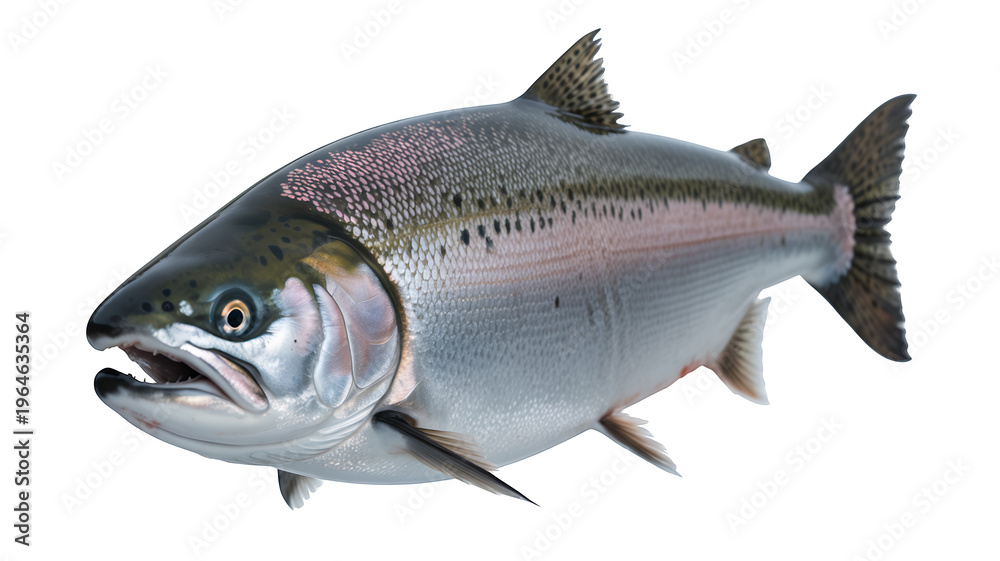 Obraz premium Fresh salmon fish seafood aquatic isolated on a transparent background