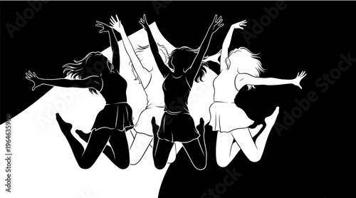 dancing people silhouettes