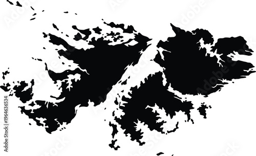Vector illustration of a black silhouette map design on white background