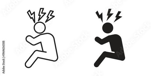 Anxiety or stress icons linear icon. Line with Editable stroke. monochrome icon