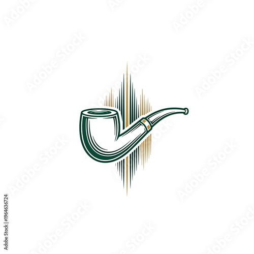 Elegant Vintage Smoking Pipe Vector Illustration for Classic Lifestyle and Relaxation Concepts