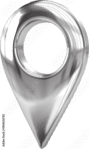 Shiny metallic location pin icon isolated against a clean white background