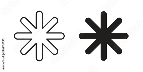 Asterisk icons linear icon. Line with Editable stroke. monochrome icon